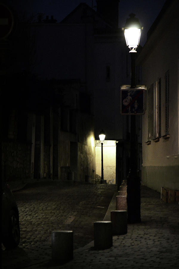 Montmartre Dark Street Photograph by Nadalyn Larsen