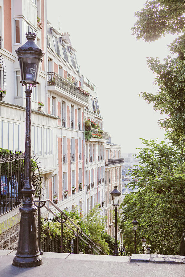 Montmartre Stairs, Paris  Photograph by Irene Suchocki