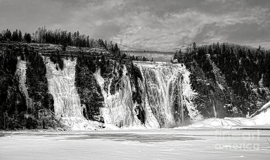 Montmorency Falls in Winter Photograph by Olivier Le Queinec