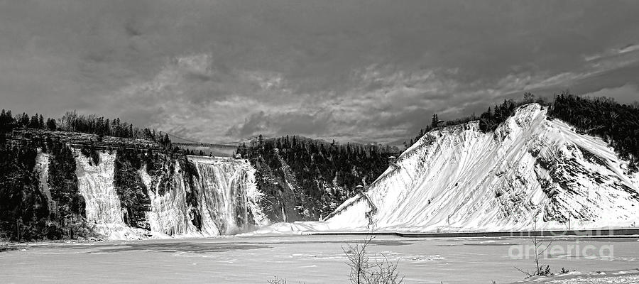 Montmorency Falls Winter Panorama Photograph by Olivier Le Queinec