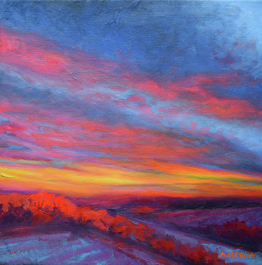 Montney Sunset Painting by Alison Thomas Newth - Fine Art America