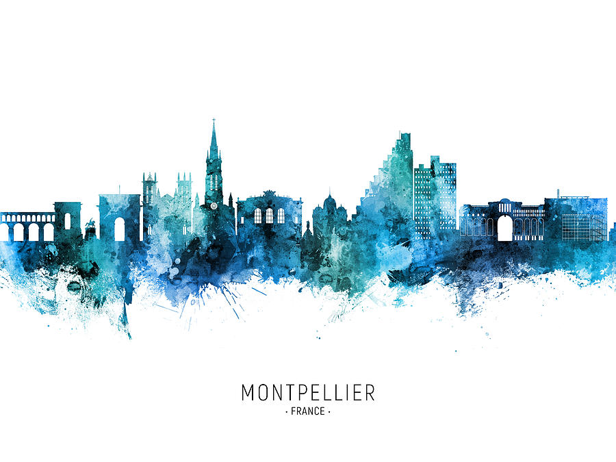 Montpellier France Skyline #47 Digital Art by Michael Tompsett