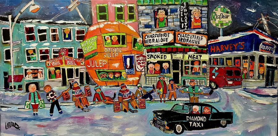 Montreal Dream Street for England Painting by Michael Litvack