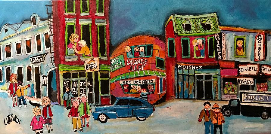 Montreal Food Icons Collage Painting by Michael Litvack