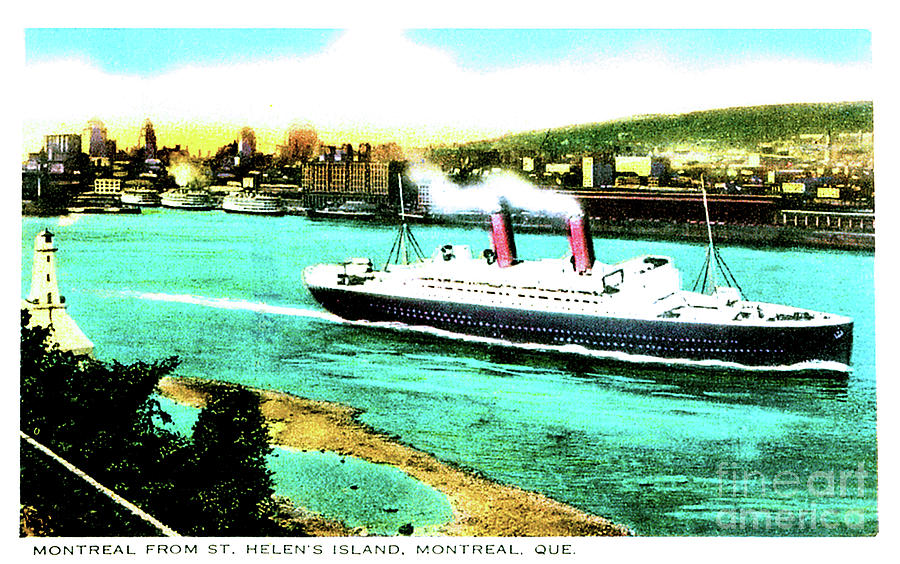 Montreal From Mt St Helens Island Montreal Que Cruise Ship Postcard Painting