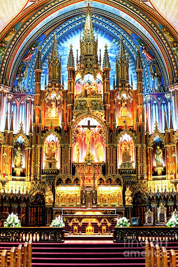 Montreal Notre Dame Interior Photograph by John Rizzuto