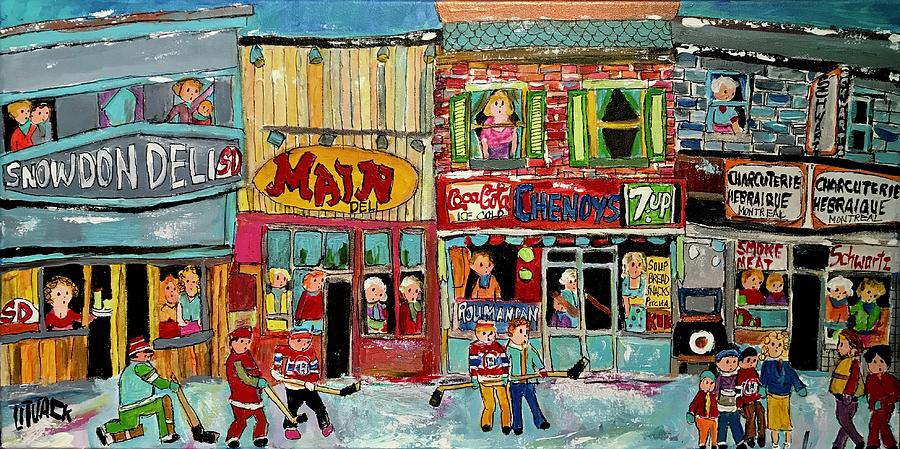 Montreal Smoked Meat Street Painting by Michael Litvack