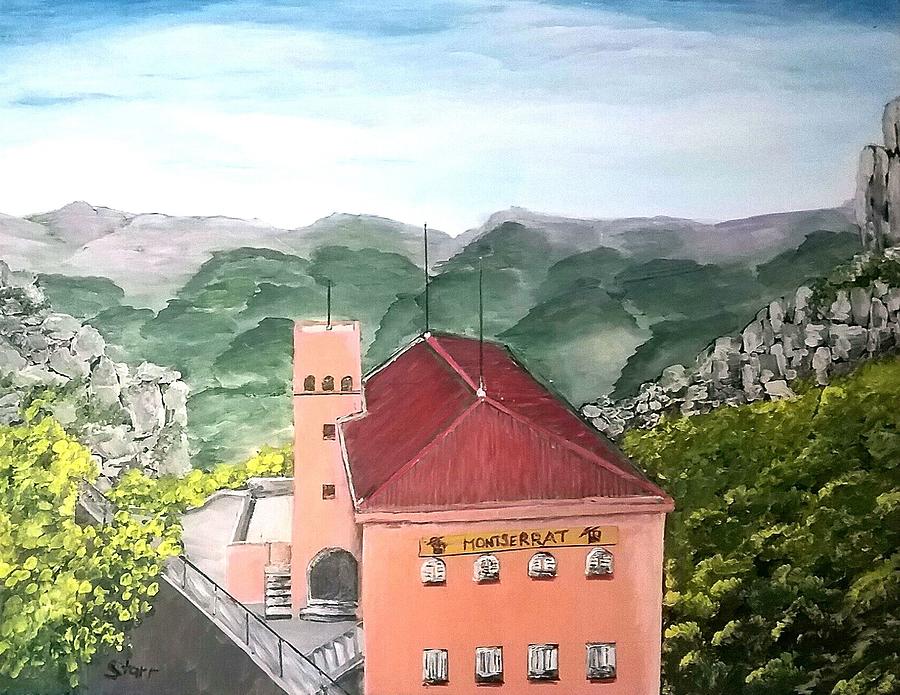 Nature Painting - Montserrat Cable Car Building by Irving Starr