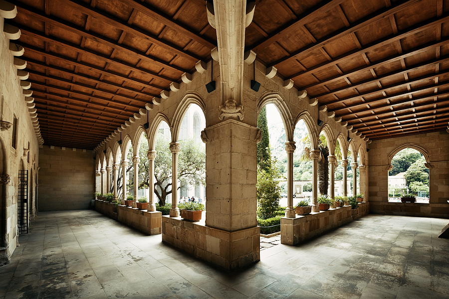 Montserrat monastery walkway Photograph by Songquan Deng