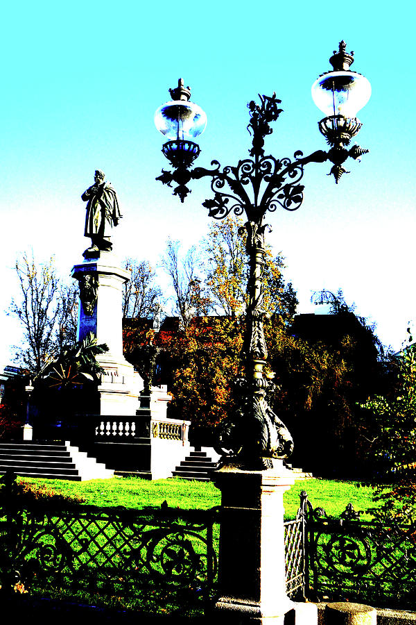 Monument And Lantern In Warsaw, Poland Photograph by John Siest