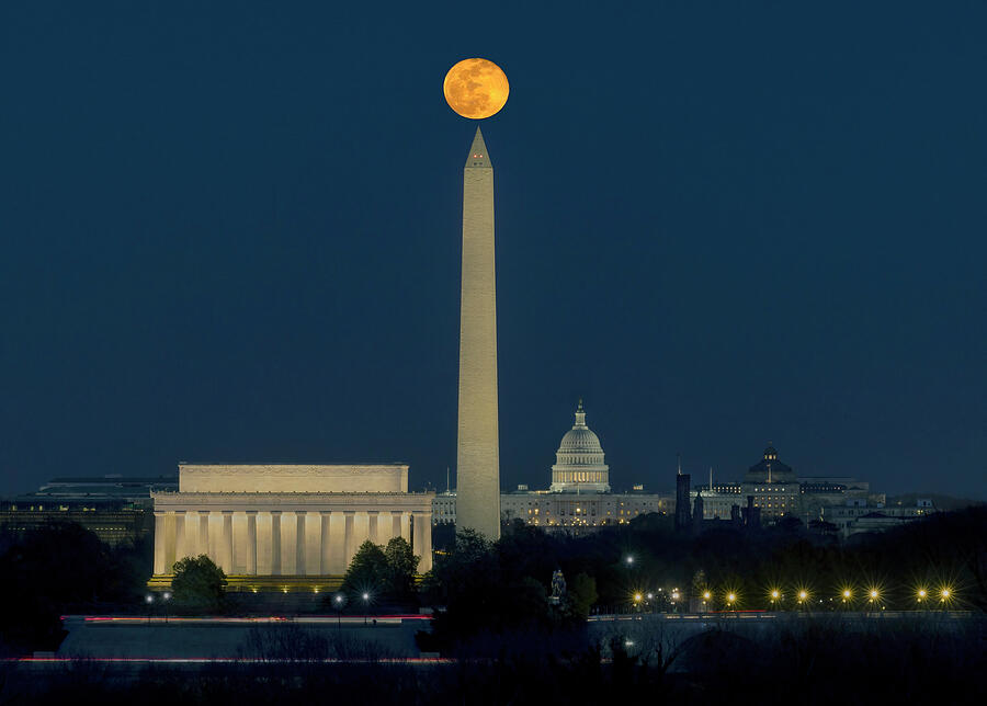 Monuments and Moon Photograph by Art Cole
