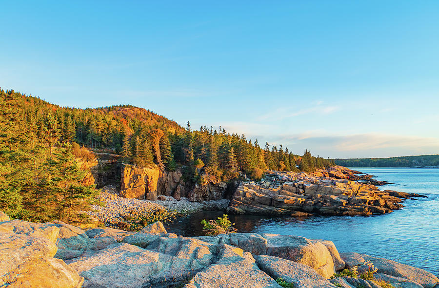 Monument Beach on the coast of Acadia National Park, Maine Photograph by Ann Moore