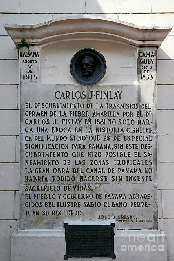 Monument to Carlos Finlay Panama City Photograph by James Brunker