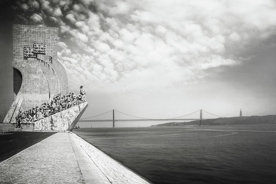  Monument To The Discoveries Lisbon Portugal Black and White  Photograph by Carol Japp
