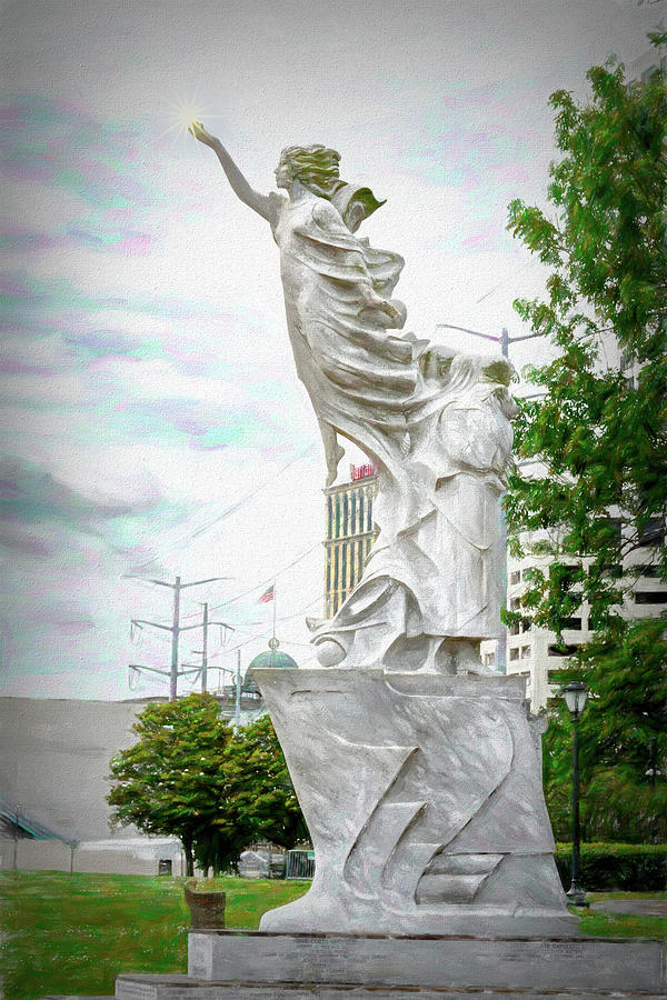 New Orleans Photograph - Monument To The Immigrant - NOLA Riverwalk by Debra Martz