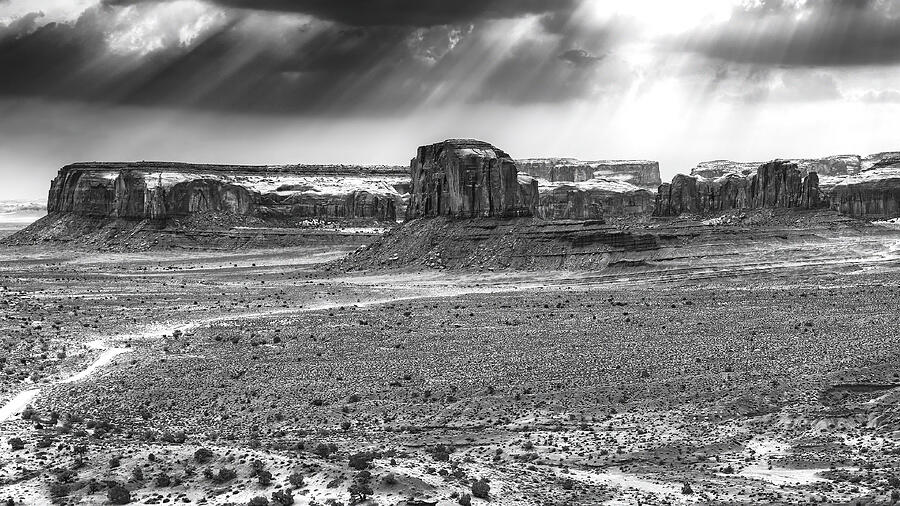 Winter Photograph - Monument Valley 2 by Thomas Hall
