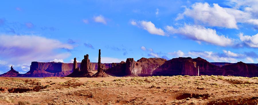 Totem Pole and Yeibichai Formations@Monument Valley Photograph by Bnte Creations