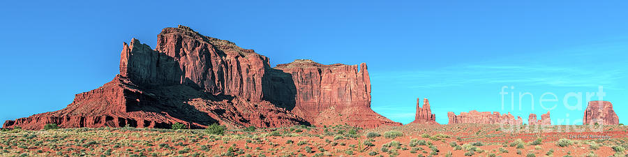 Monument Valley Brighams Tomb and Stagecoach 4 to 1 Ratio Photograph by Aloha Art