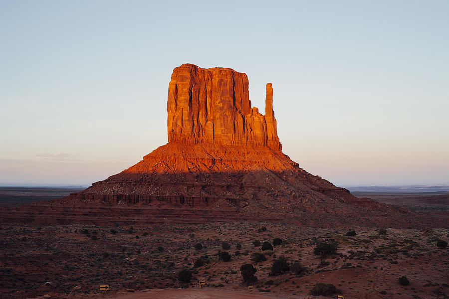 Monument Valley Butte at sunset Photograph by Gary Yeowell