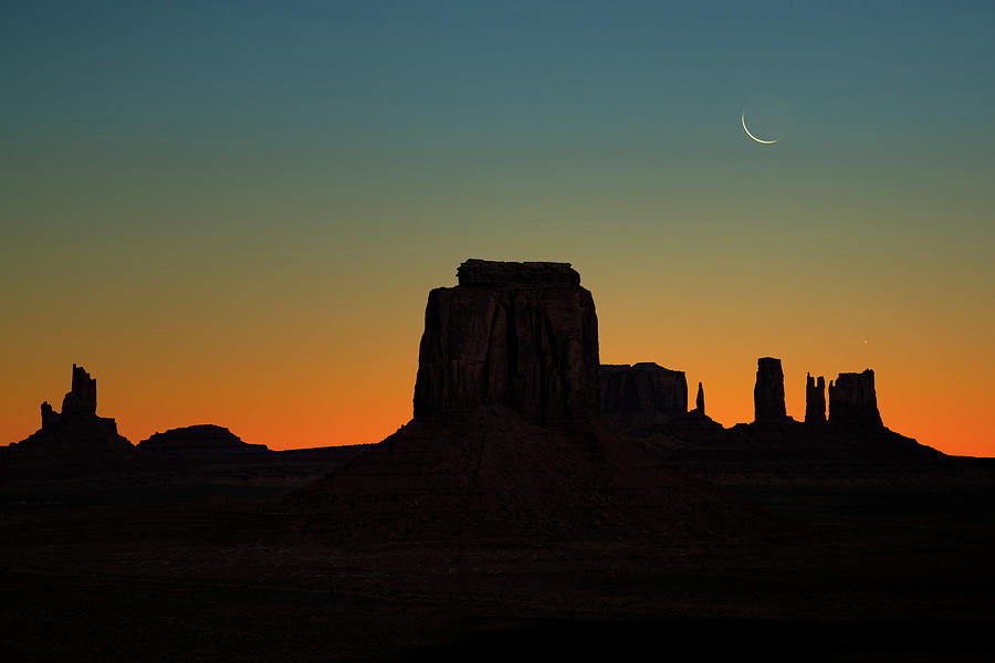 Monument Valley Early Morning Silhouette Photograph by John Wilbur Monument Valley Early Morning Silhouette Photograph by John Wilbur
