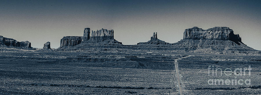 Monument Valley in Colorized BW Photograph by Daniel Hebard
