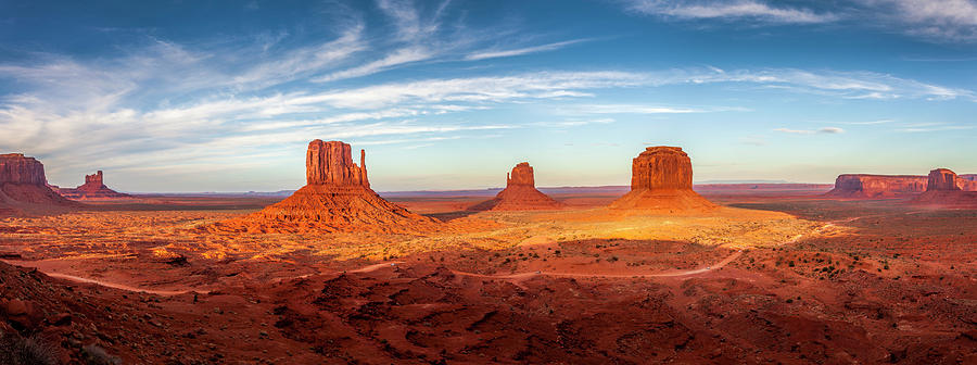Nature Photograph - Monument Valley Panorama by Andrew Soundarajan