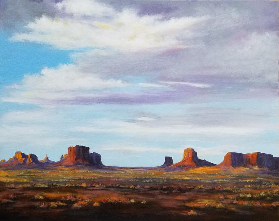 Monument Valley Painting by Roseanne Schellenberger