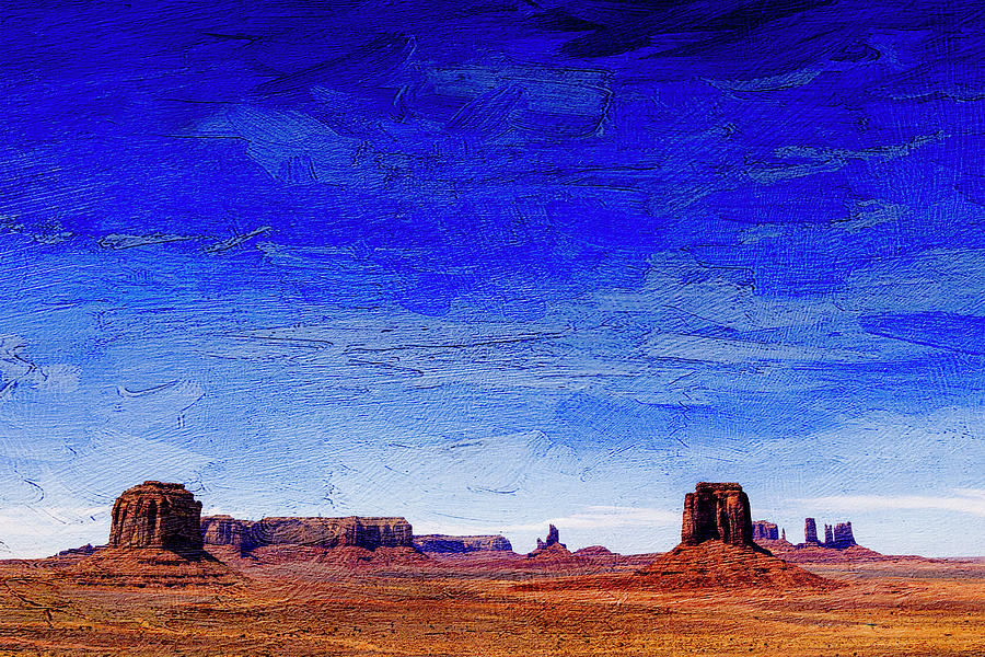 Monument Valley Sky - Painterly Mixed Media by Patti Deters