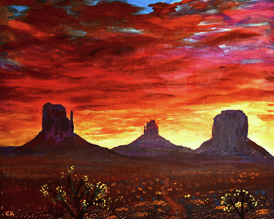 Monument Valley Sunrise Painting by Chance Kafka
