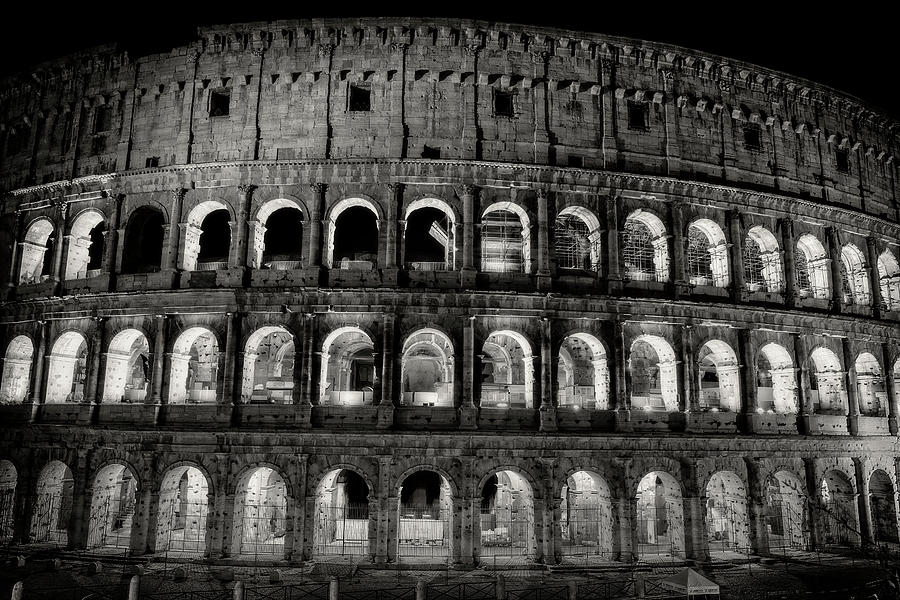 Monumental Colosseum Facade At Night Photograph by Artur Bogacki