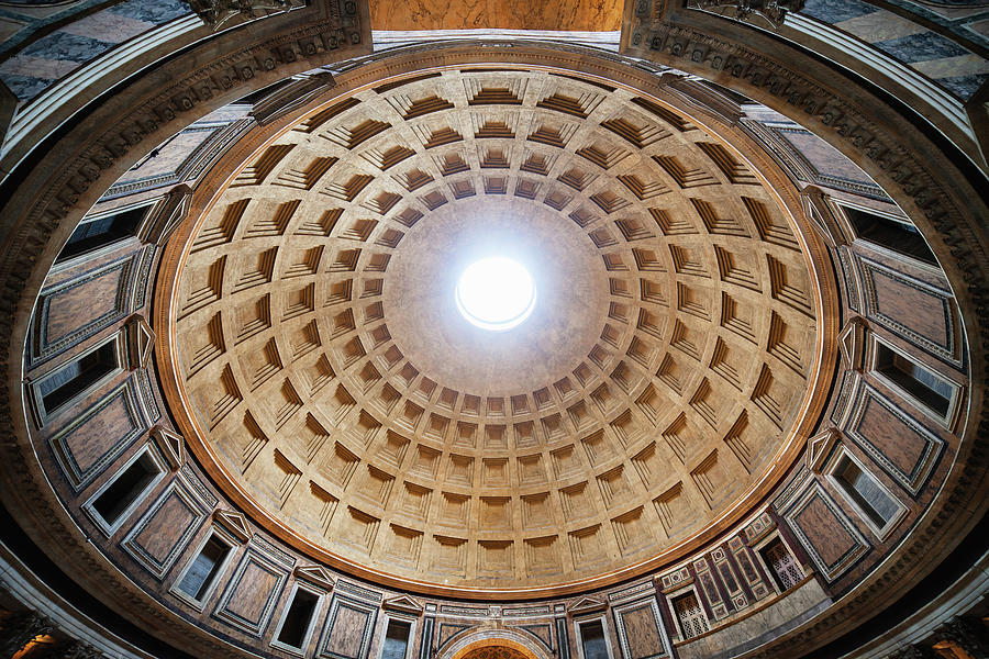Abstract Photograph - Monumental Dome Of The Pantheon In Rome by Artur Bogacki
