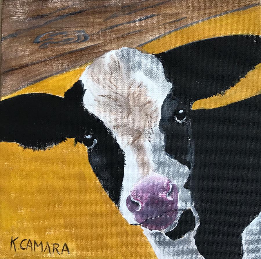 Moo Cow Painting by Kathie Camara