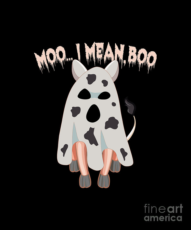 Moo! Cute Funny Cow Print Ghost Halloween, Moo halloween svg, Moo hall –  buydesigntshirt