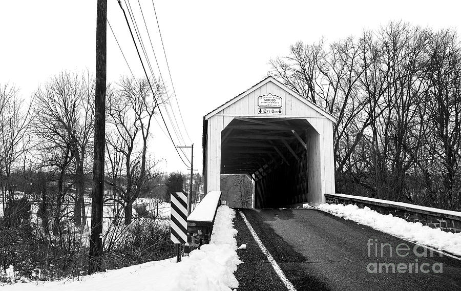 Moods Covered Bridge in Bucks County Photograph by John Rizzuto