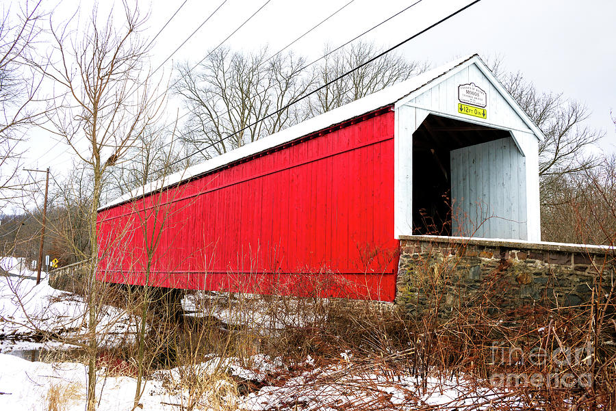 Moods Covered Bridge in Winter Photograph by John Rizzuto