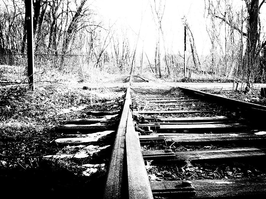 Moody Abandoned Railroad Tracks in New England Winter Photograph by ...