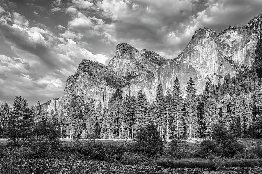 Moody and Majestic Monochrome Yosemite Valley Photograph by Joseph S Giacalone