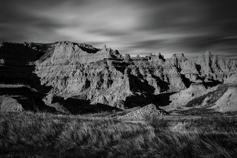 Moody Badlands Landscape Black And White Photograph by Dan Sproul ...