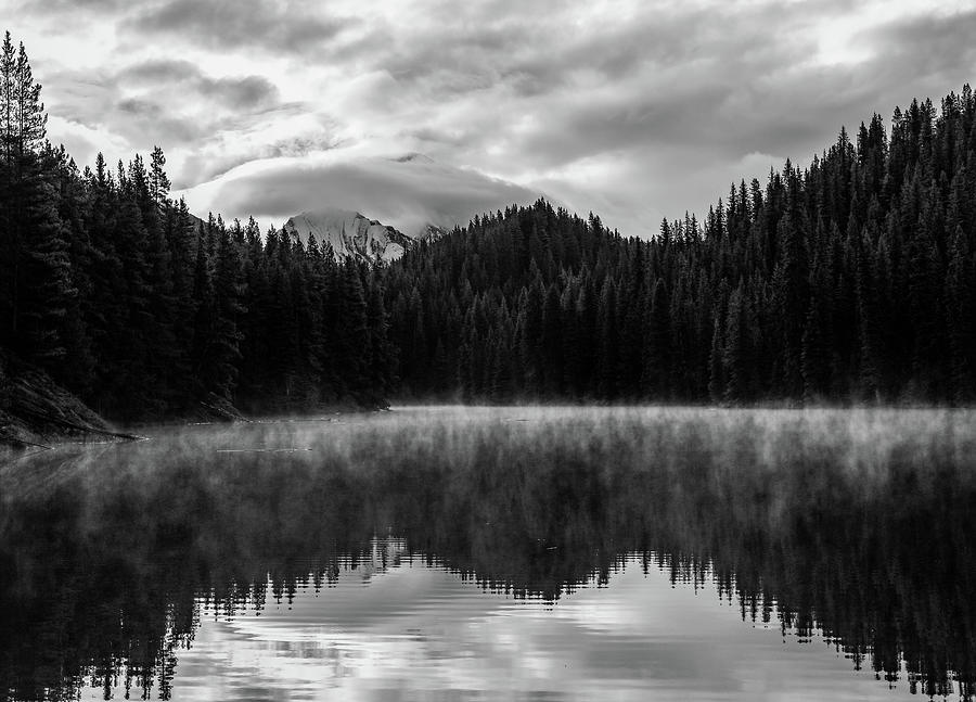 Moody Black And White Lake Reflection Photograph by Dan Sproul