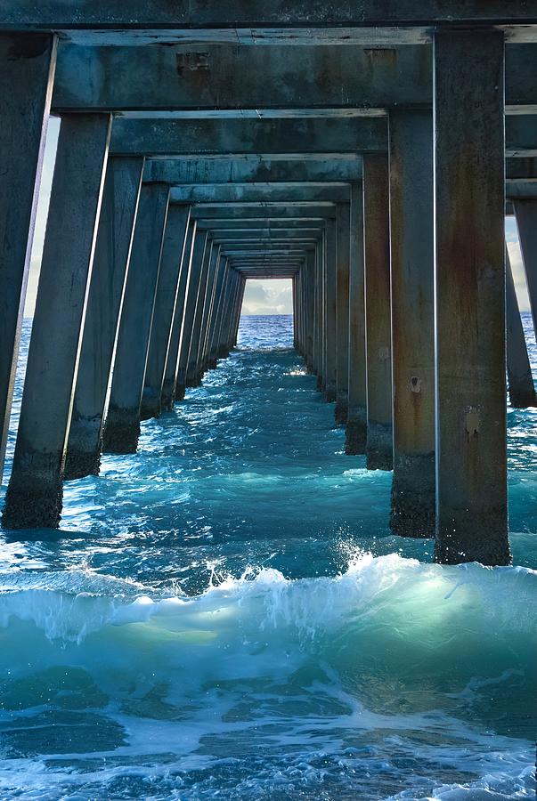 Moody Blue Under the Pier Photograph by Rebecca Herranen