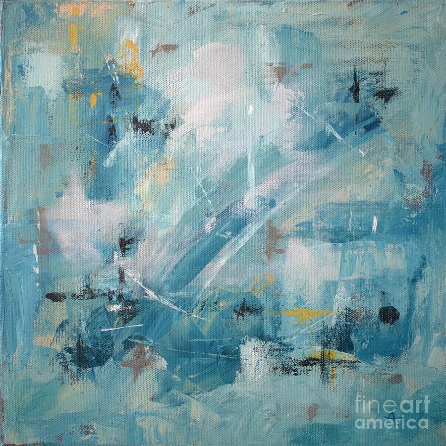 Moody Blues Abstract Painting Painting by Annie Troe