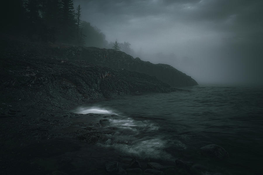 Moody Coastal Waves Lake Superior Photograph by Dan Sproul