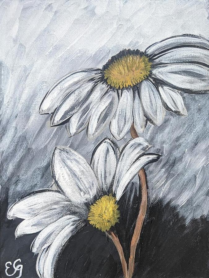 Moody daisies Painting by Elle Gardner - Fine Art America