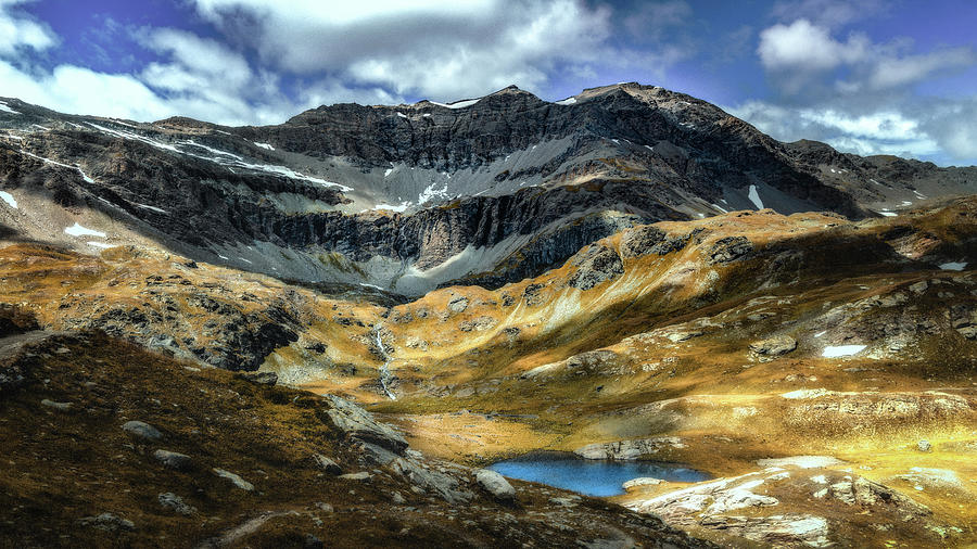 Moody lake in the Gran Paradiso National Park in north Italy