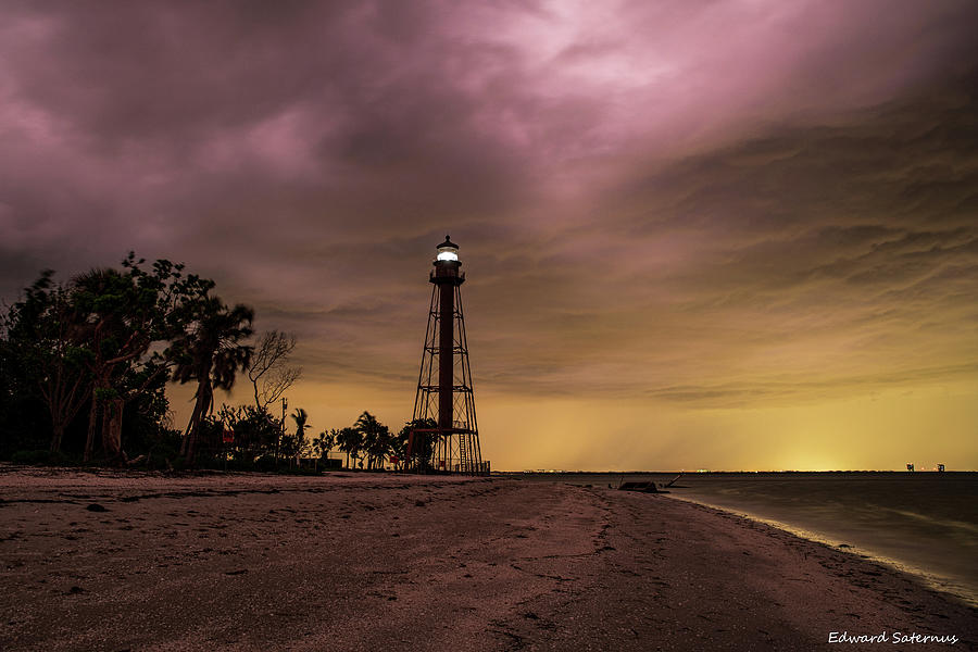 Moody Lighthouse Photograph by Edward Saternus