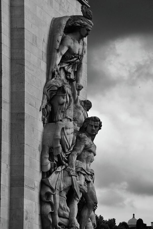 Paris Photograph - Moody Mono Arc De Triomphe, Paris, France  by Neil R Finlay