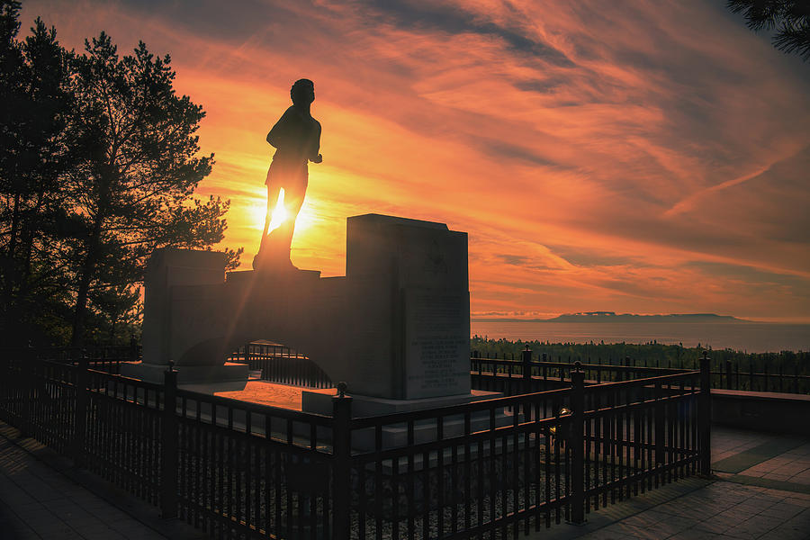 Moody morning at the Terry Fox Monument Photograph by Jay Smith