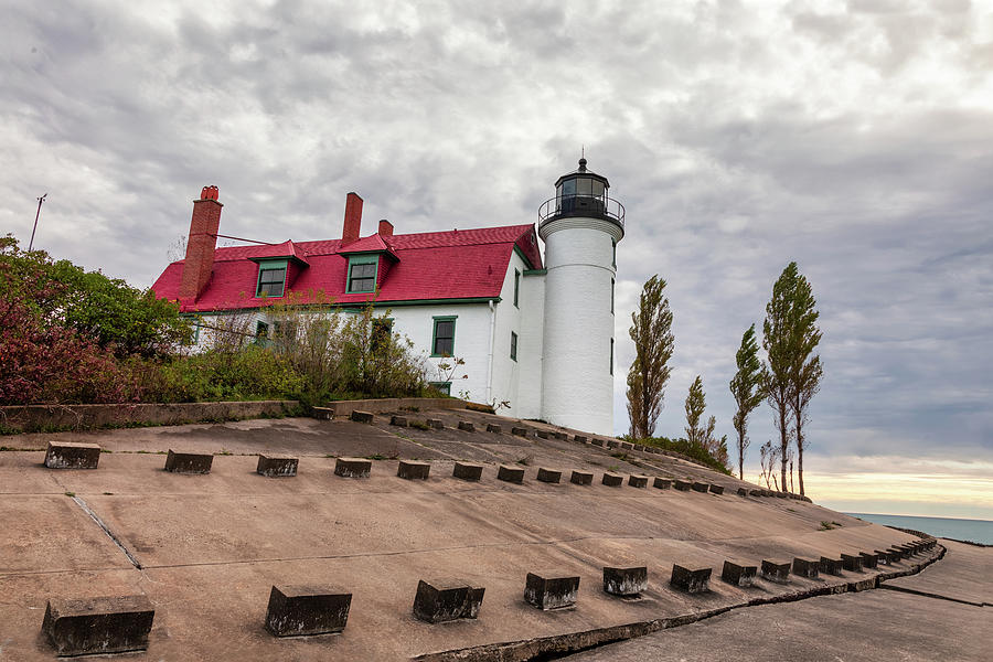 Moody Skies At Point Betsie Lighthouse  Photograph by Ron Wiltse