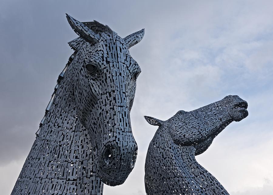 Moody Skies over the Kelpies Photograph by Stephen Taylor