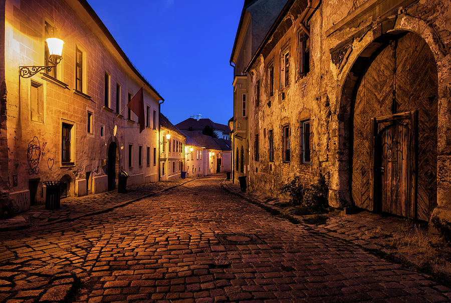 Moody Street In Bratislava Old Town By Night Photograph by Artur Bogacki